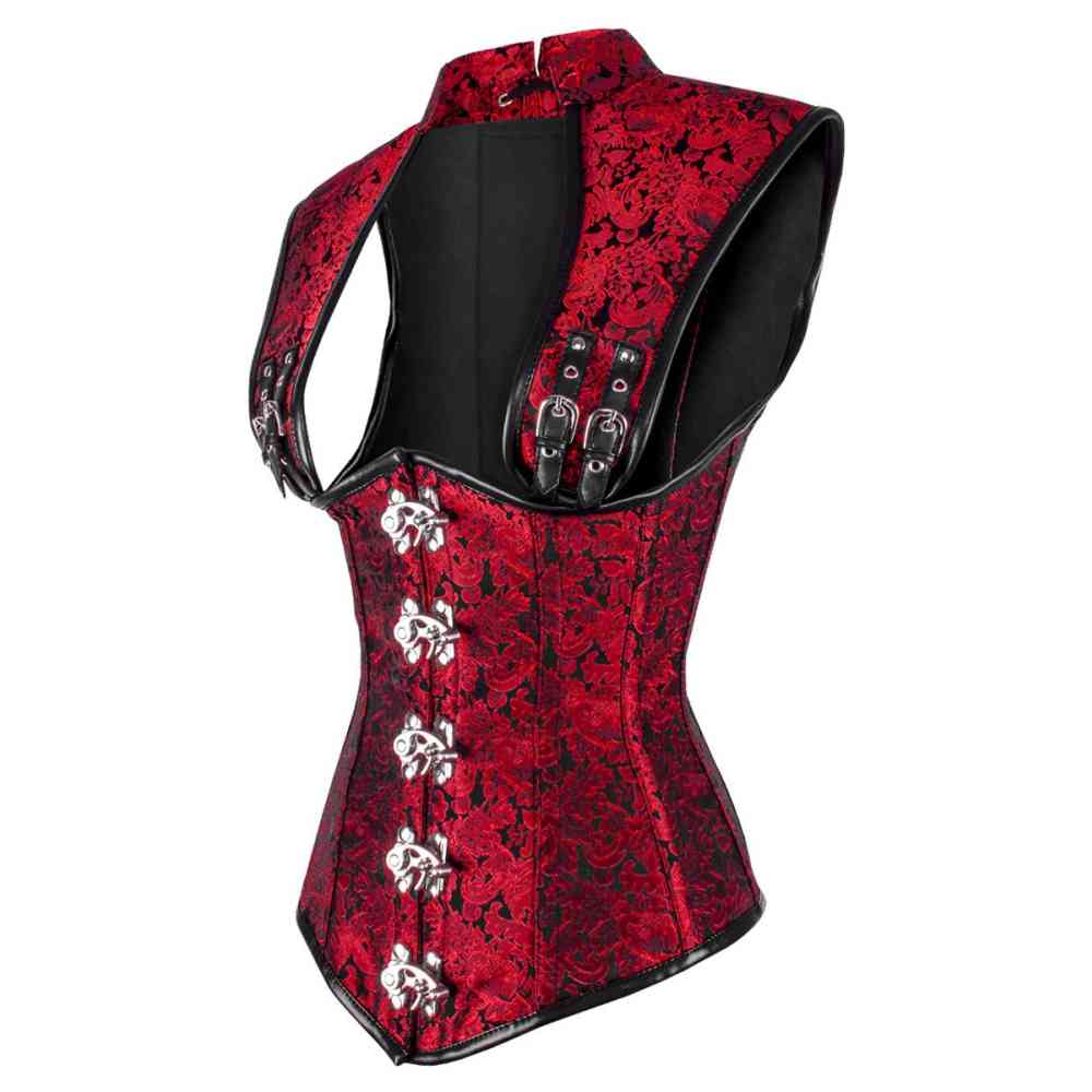 Attitude Corsets - Alárion Overbust korset - Lace - Rood/Zwart